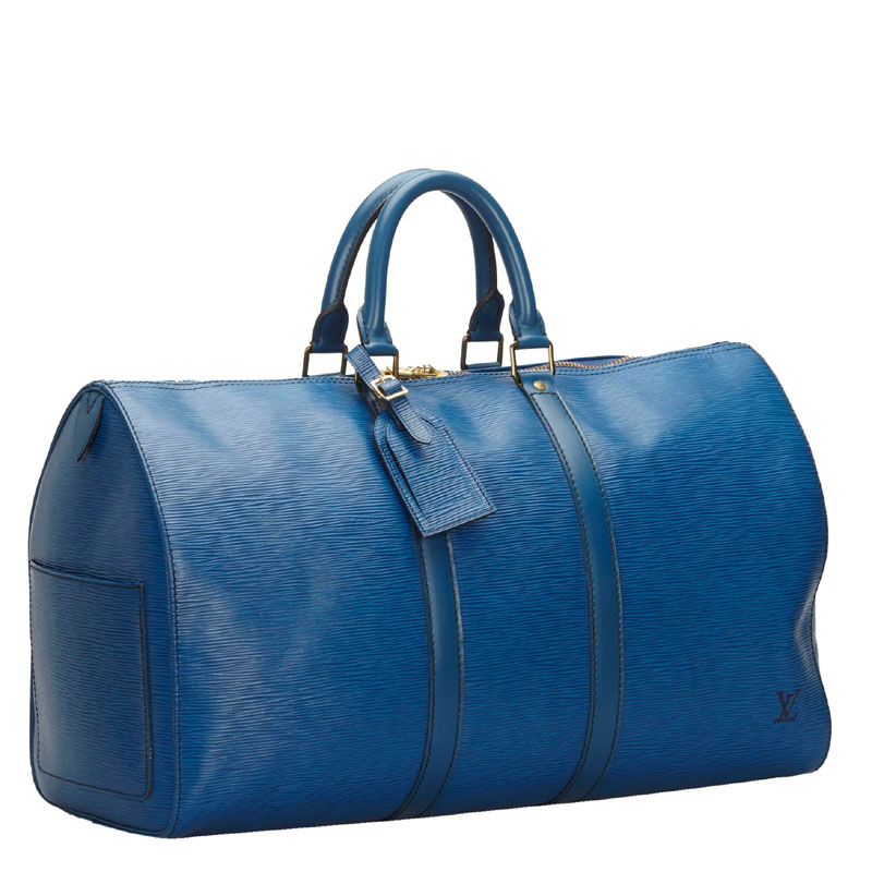 

Louis Vuitton Toledo Blue Epi Leather Keepall 45 Bag