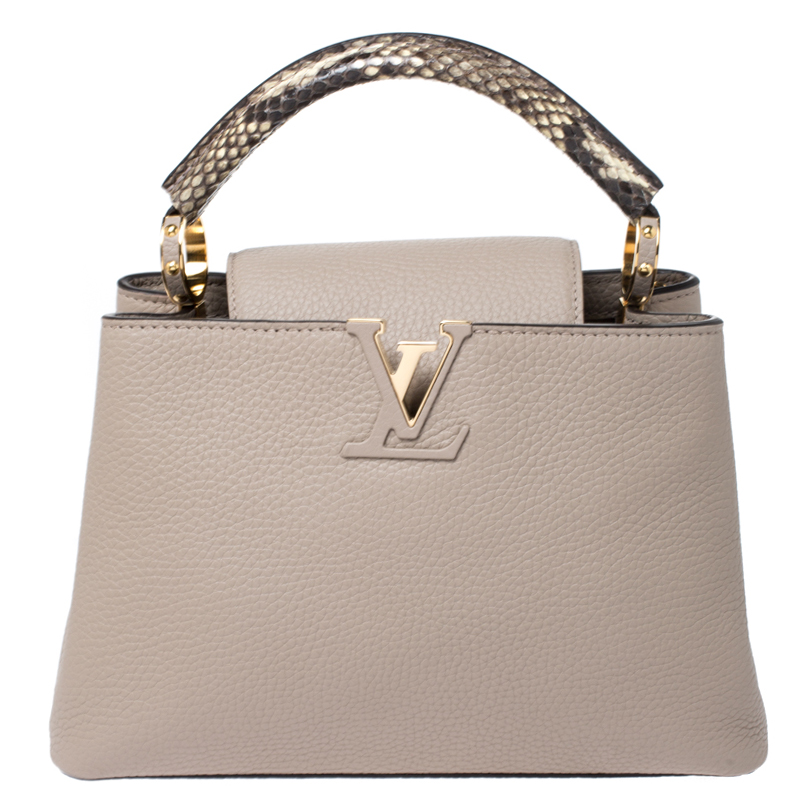 Louis Vuitton Capucines BB Handbag Leather In White And Caramel