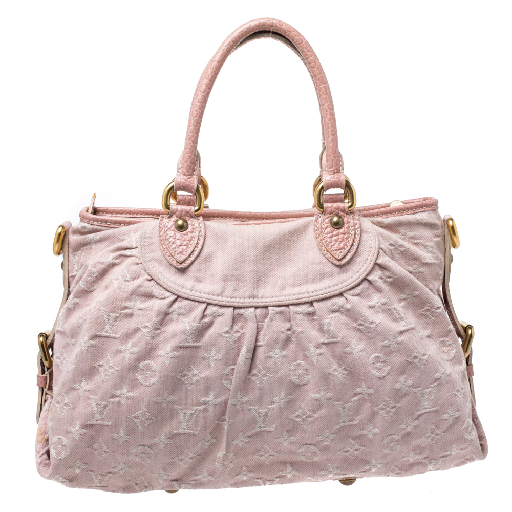 Louis Vuitton Pink Monogram Denim Neo Cabby MM Bag