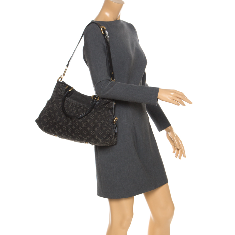 

Louis Vuitton Black Monogram Denim Neo Cabby MM Bag
