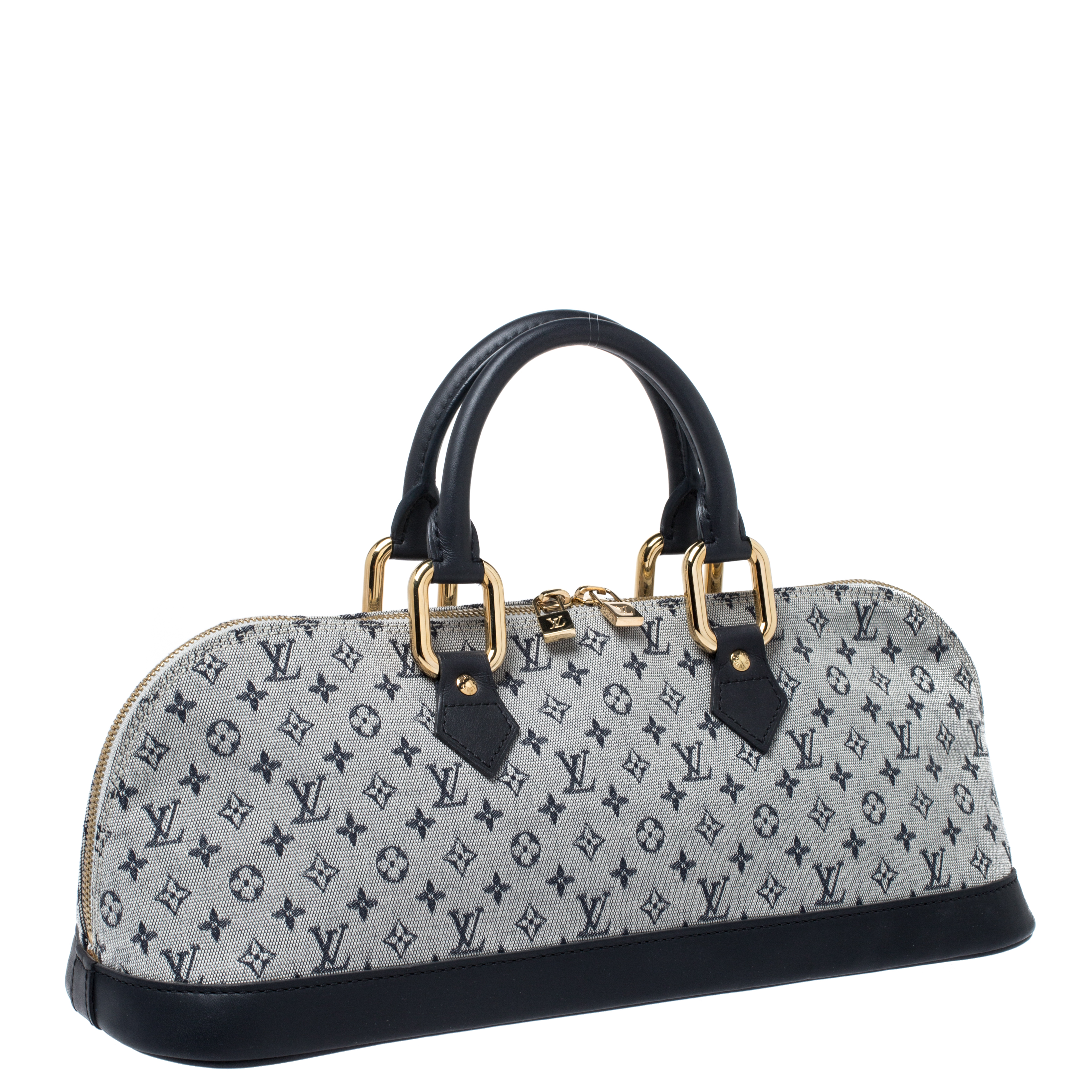 Louis Vuitton Alma Handbag Mini Lin Horizontal Green 444111