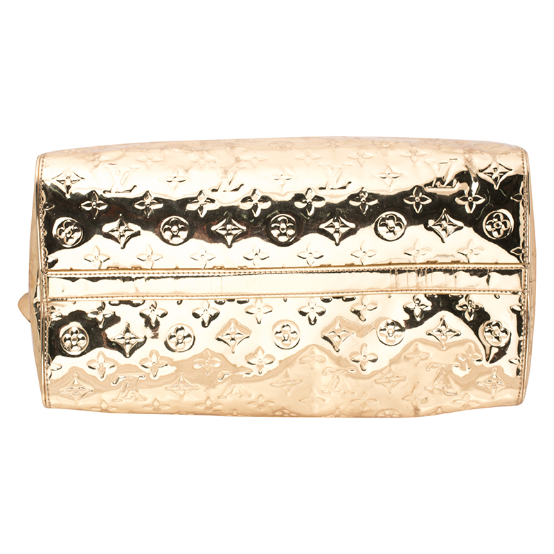 Louis Vuitton Speedy Handbag Monogram Miroir PVC 35 Gold 11803755