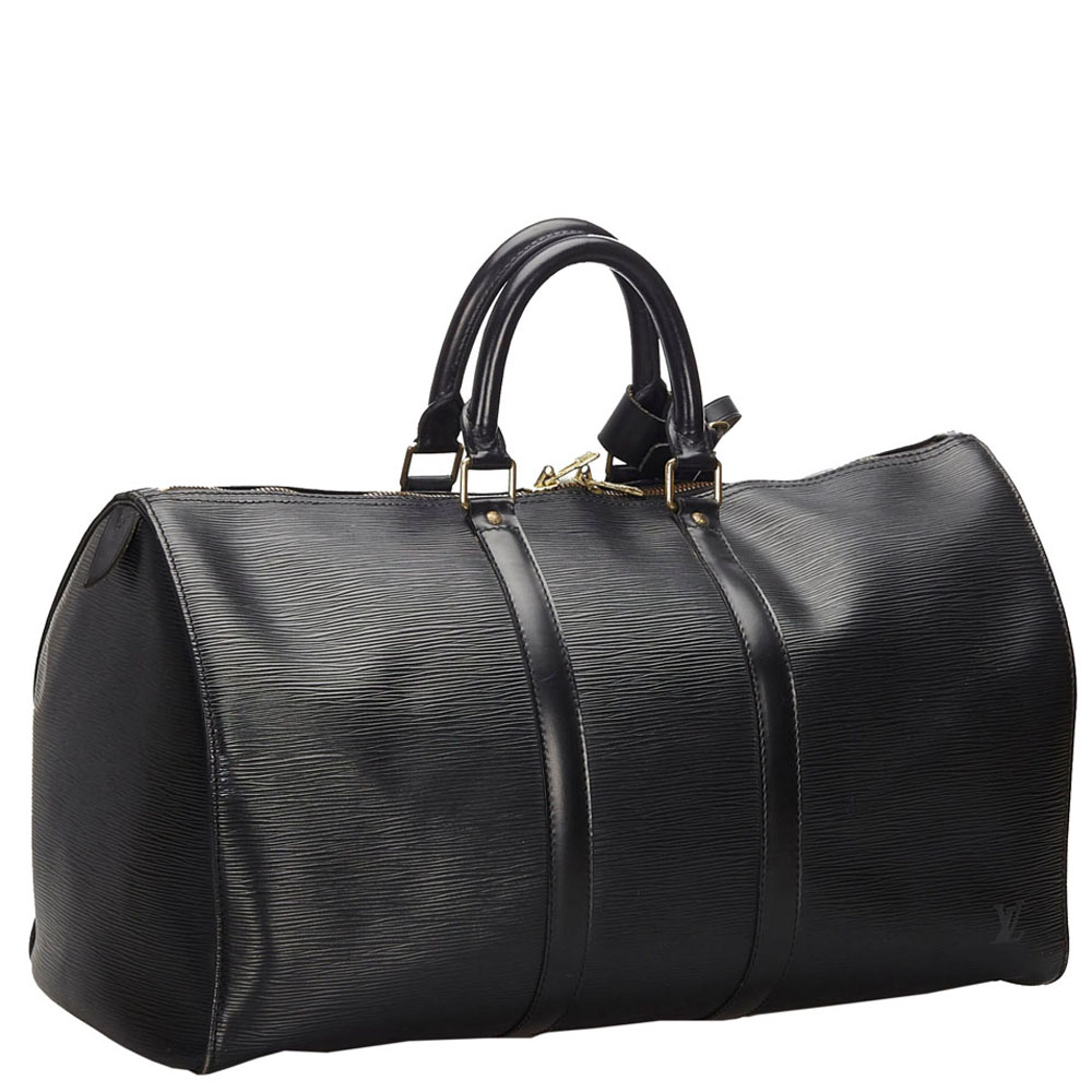 

Louis Vuitton Noir Epi Leather Keepall 45 Bag, Black