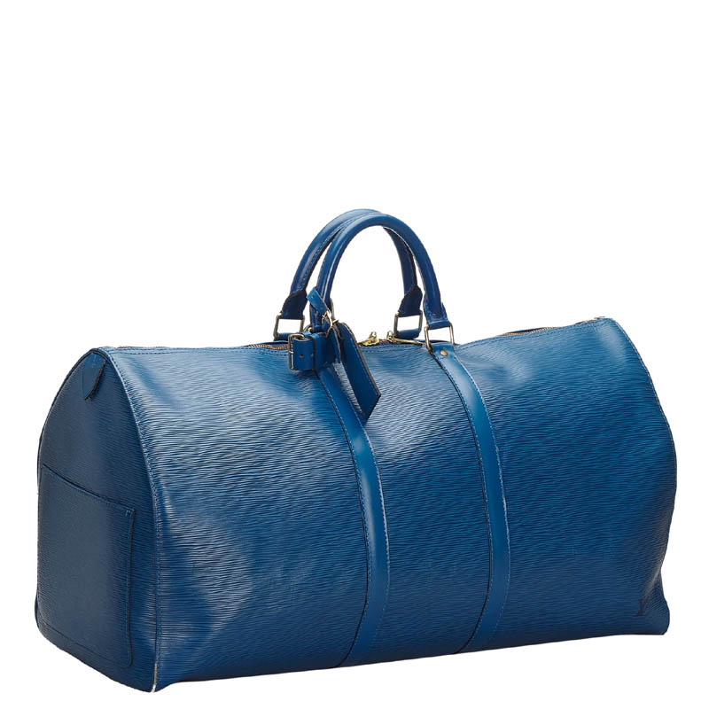 

Louis Vuitton Toledo Blue Epi Leather Keepall 50 Bag