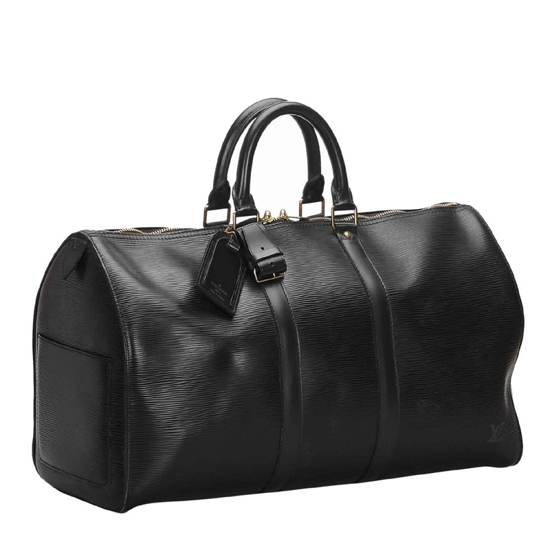 

Louis Vuitton Noir Epi Leather Keepall 45 Bag, Black