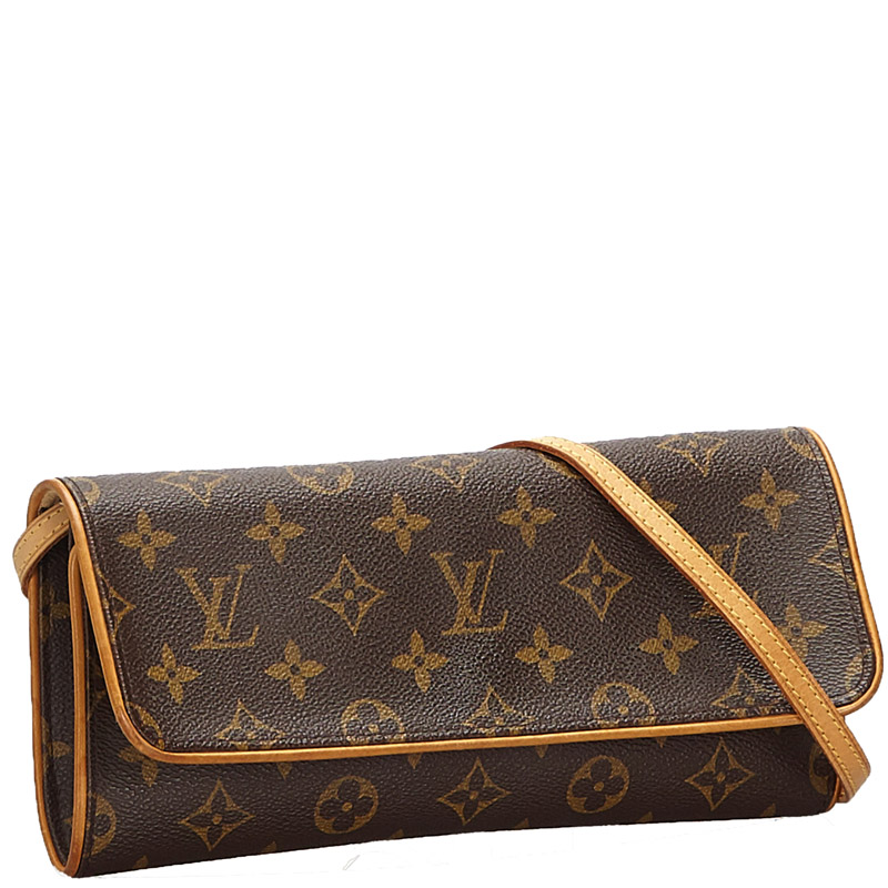 

Louis Vuitton Monogram Canvas Pochette Twin GM Bag, Brown