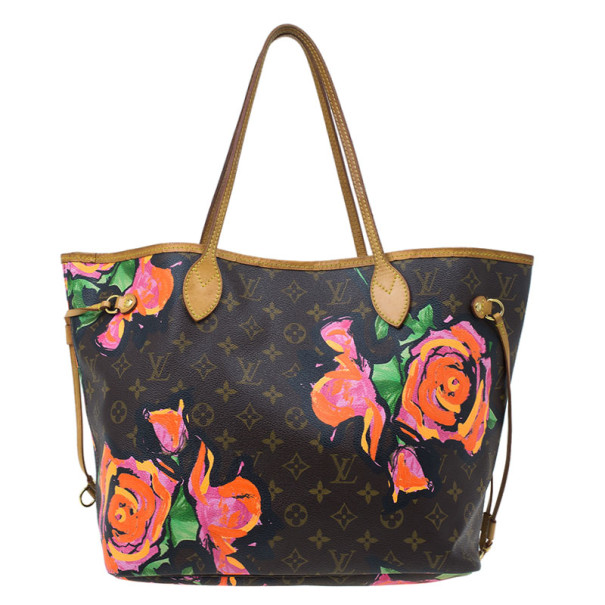 Louis Vuitton Brown Canvas Monogram Rose Neverfull Tote MM