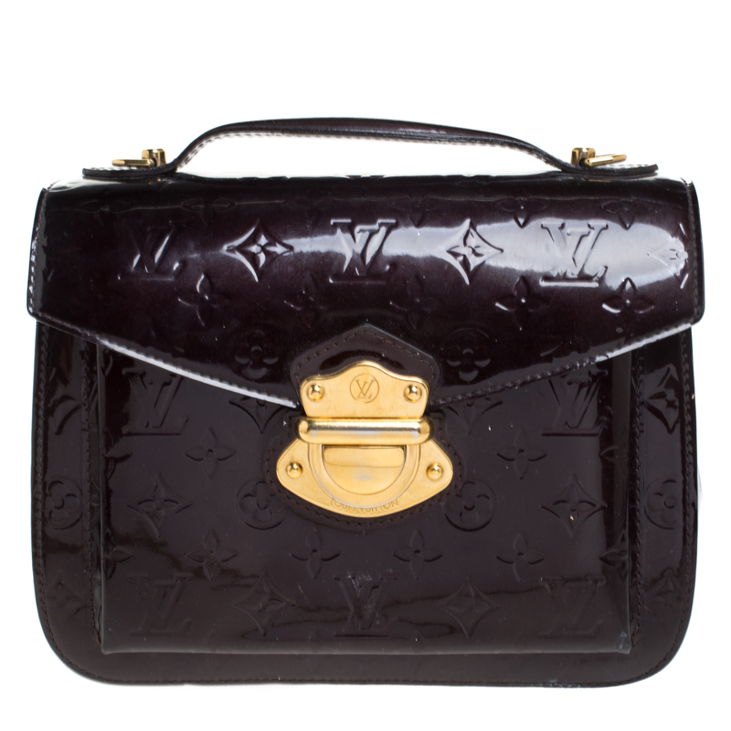 Pre Owned Louis Vuitton Rouge Fauviste Monogram Vernis Mirada Bag