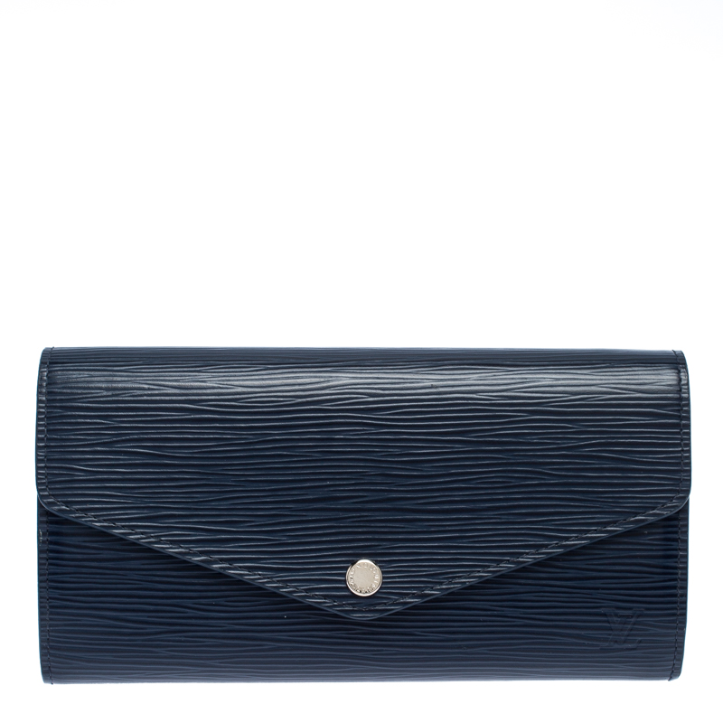 Louis Vuitton Blue Marine Epi Leather Sarah Wallet