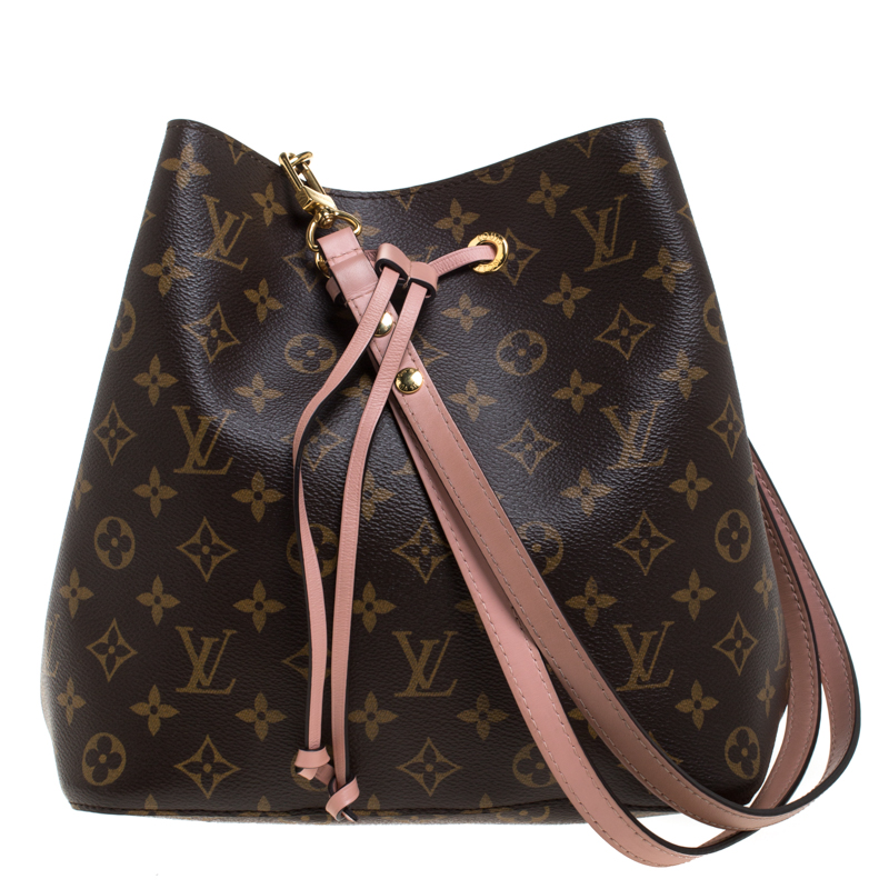 Pre-owned Louis Vuitton Monogram Canvas And Leather Neonoe Bag In Brown