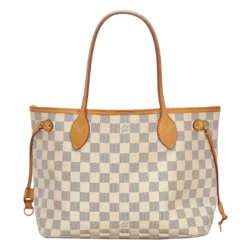 Pre-Owned Louis Vuitton Damier Azur Canvas Neverfull Pm Bag In Blue | ModeSens