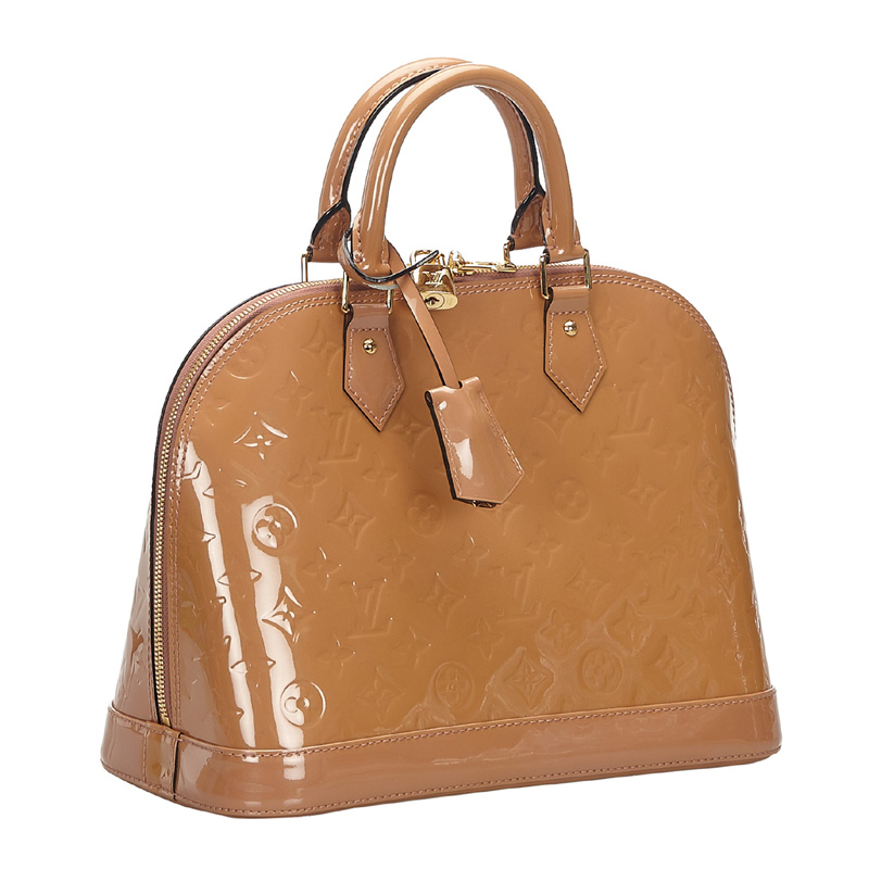 

Louis Vuitton Pink/Beige Vernis Leather Alma PM Bag