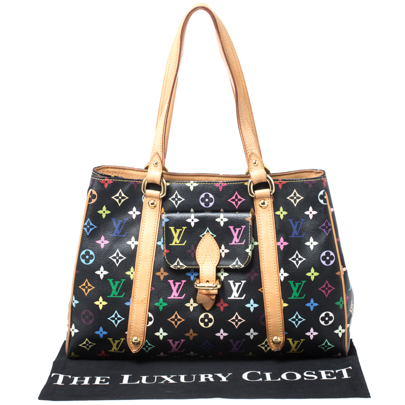 Louis Vuitton Black Monogram Multicolore Aurelia GM Tote Bag