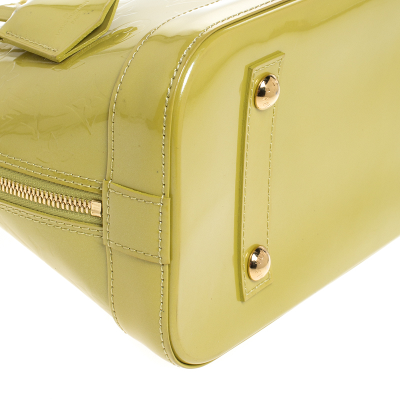 Louis Vuitton Vert Impression Monogram Vernis Alma PM Bag For Sale