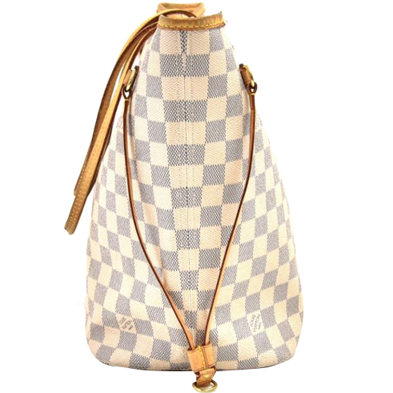 

Louis Vuitton Damier Azur Canvas Neverfull MM Tote, White