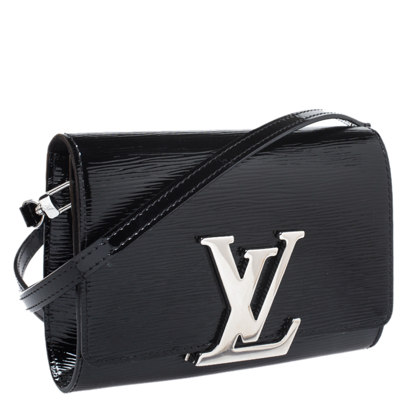 Pre-owned Louis Vuitton Louise Patent Leather Handbag In Black