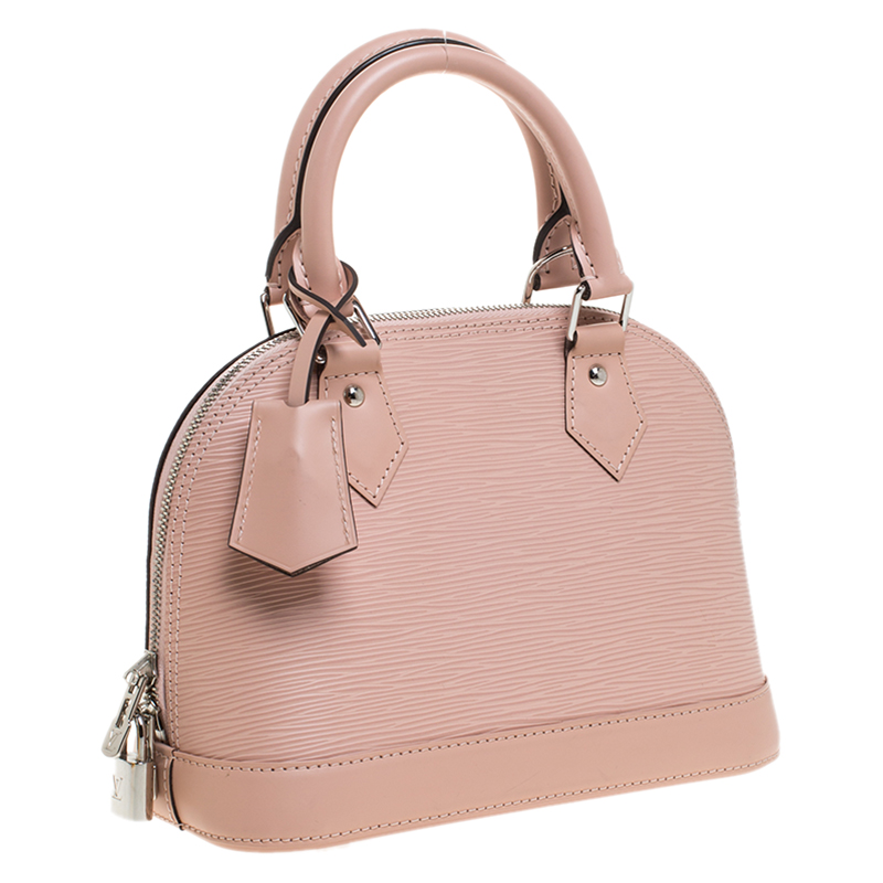 Louis Vuitton Rose Pondicherry Epi Leather Alma BB Bag w/ Jacquard Strap -  Yoogi's Closet