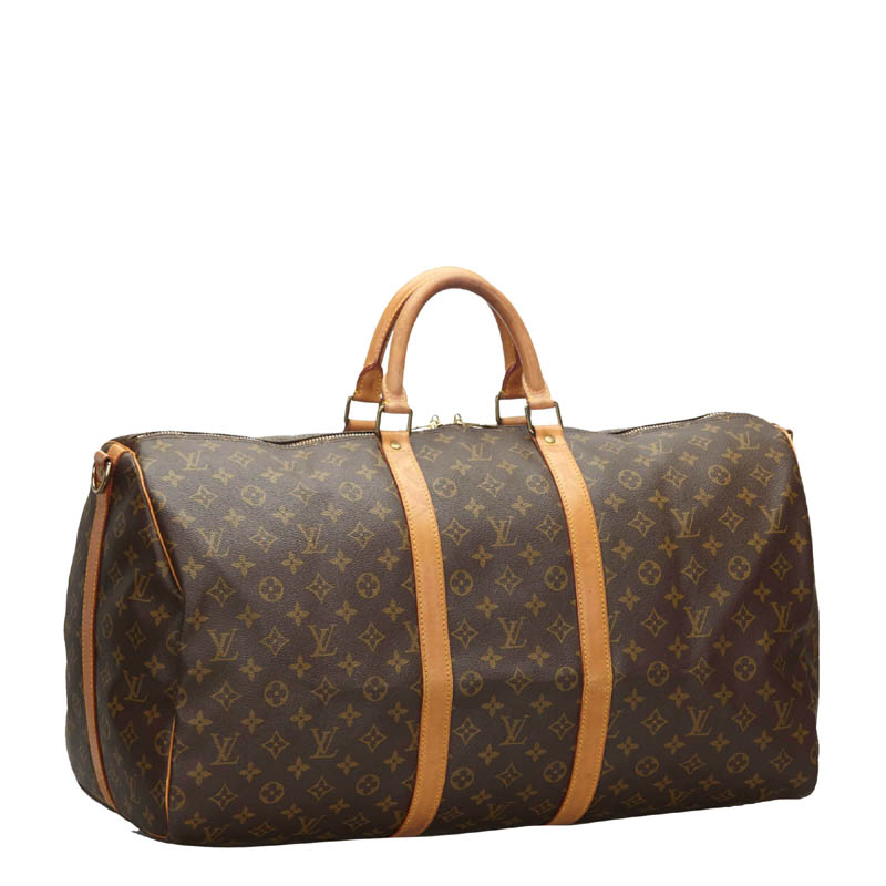 

Louis Vuitton Monogram Canvas Keepall Bandouliere 55 Bag, Brown