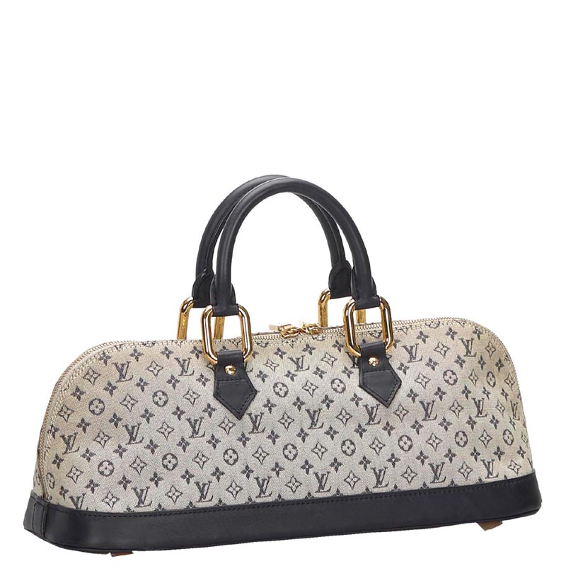 

Louis Vuitton Gray Monogram Mini Lin Alma Long Top Handle Bag, Blue