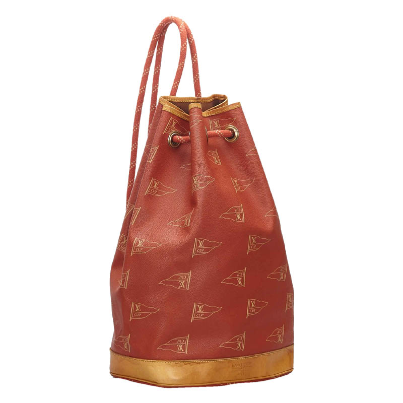 Louis Vuitton Red 1995 LV Cup St. Tropez Drawstring Backpack Brown Leather  Plastic ref.131638 - Joli Closet