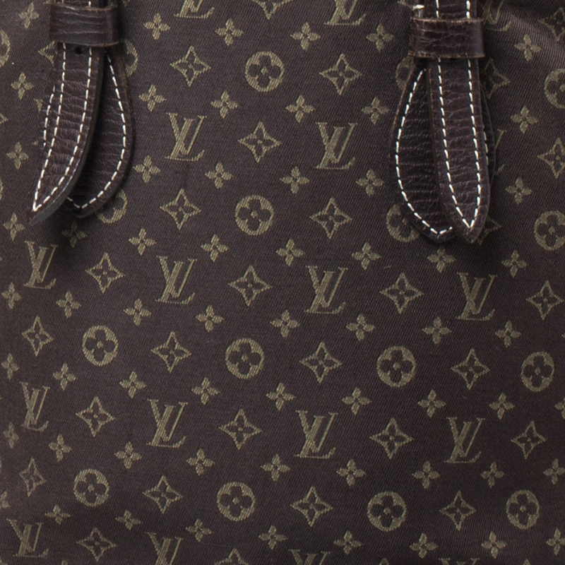 Louis Vuitton Brown Monogram Mini Lin Bucket PM Leather Cloth Pony