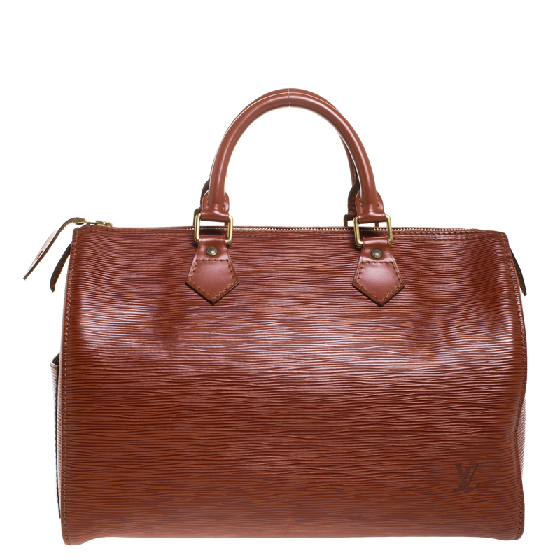 Pre Owned Louis Vuitton Kenyan Fawn Epi Leather Speedy 30 Bag