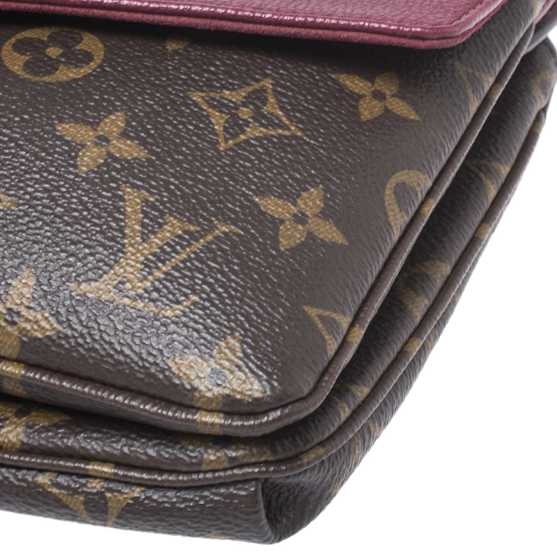 LOUIS VUITTON Twice Monogram Aurore bag Brown Leather ref.290717