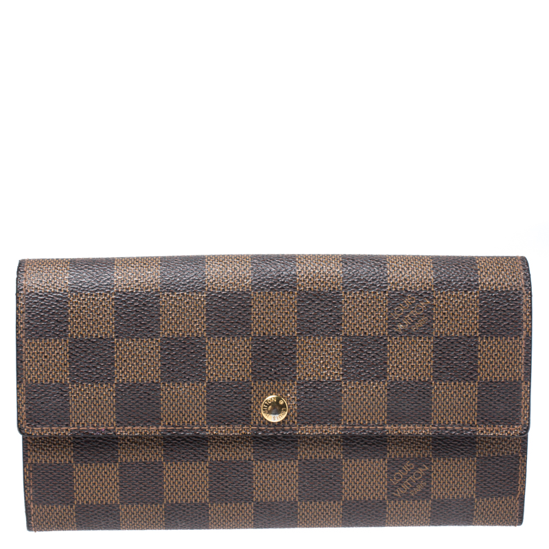 Louis Vuitton Damier Ebene Canvas Sarah Flap Wallet