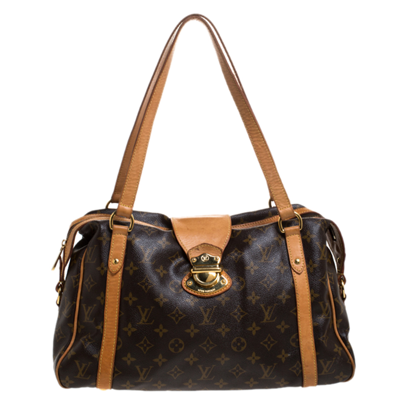 Pre Owned حقيبة لوي فيتون ستريسا بي إم كانفاس مونوغرامي بني