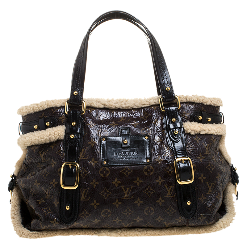 Shearing thunder handbag Louis Vuitton Brown in Fur - 25607287