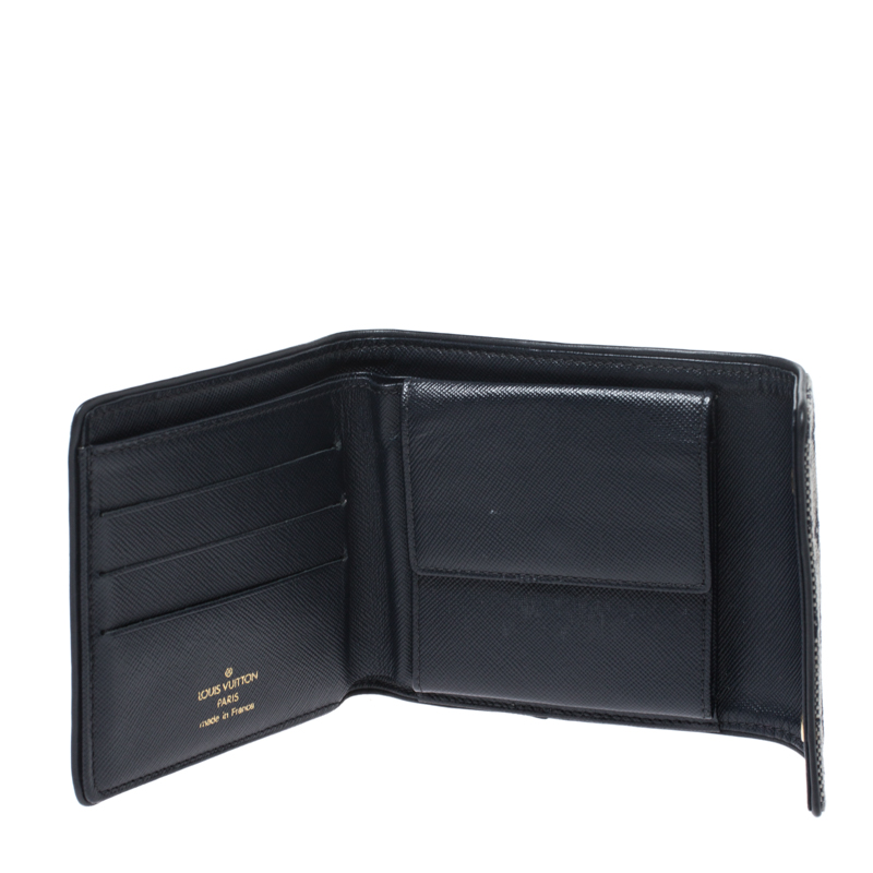 

Louis Vuitton Blue Mini Lin Canvas Compact Wallet