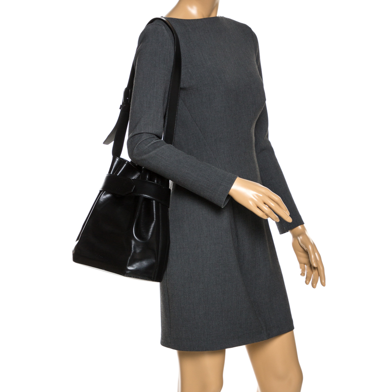 

Louis Vuitton Black Epi Leather Sac D'Epaule PM Bag