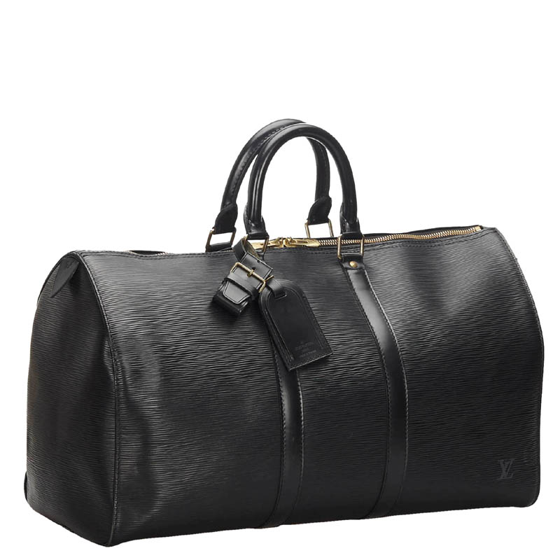 

Louis Vuitton Black Epi Leather Keepall 45 Bag