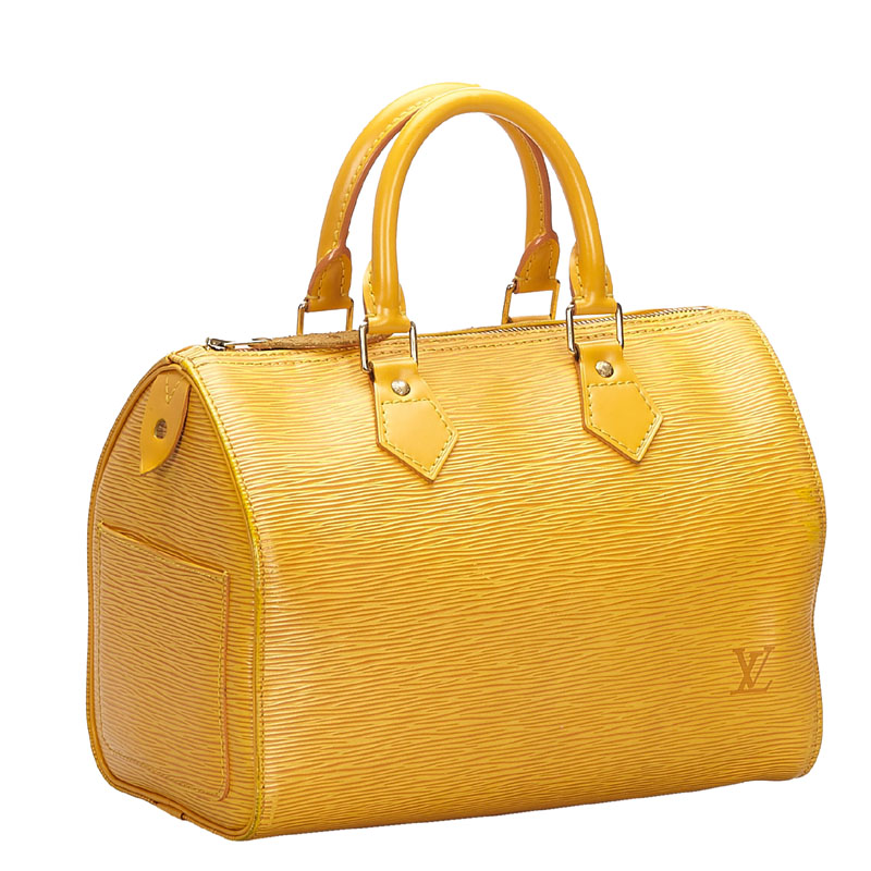 

Louis Vuitton Yellow Epi Leather Speedy 25 Bag