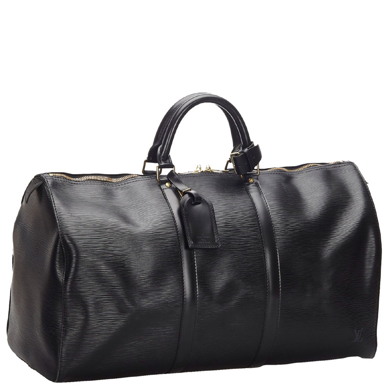 

Louis Vuitton Black Epi Leather Keepall 45 Bag