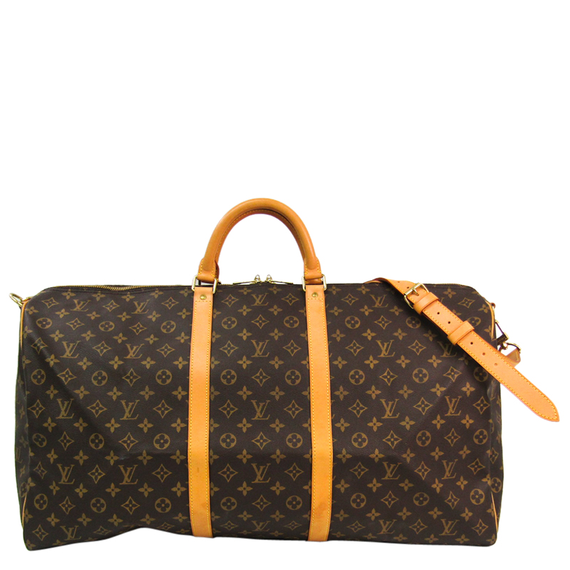 Pre-Owned Louis Vuitton Monogram Canvas Keepall Bandouliere 60 Bag In Brown | ModeSens