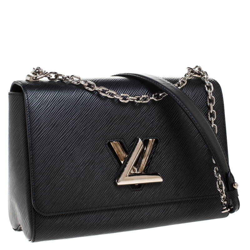 tas shoulder-bag Louis Vuitton Epi Twist MM Black GHW Shoulder Bag