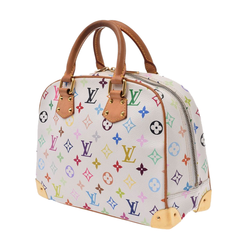 

Louis Vuitton White Multicolor Monogram Canvas Trouville Bag
