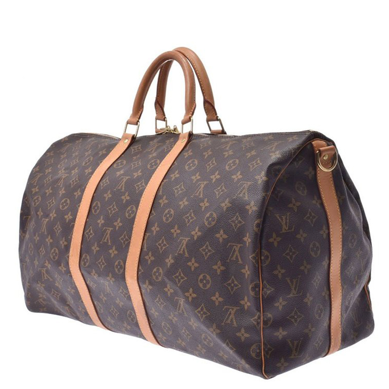 

Louis Vuitton Monogram Canvas Keepall Bandouliere 55 Bag, Brown