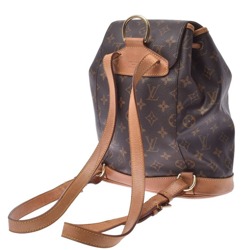 

Louis Vuitton Monogram Canvas Leather Montsouris MM Backpack, Brown