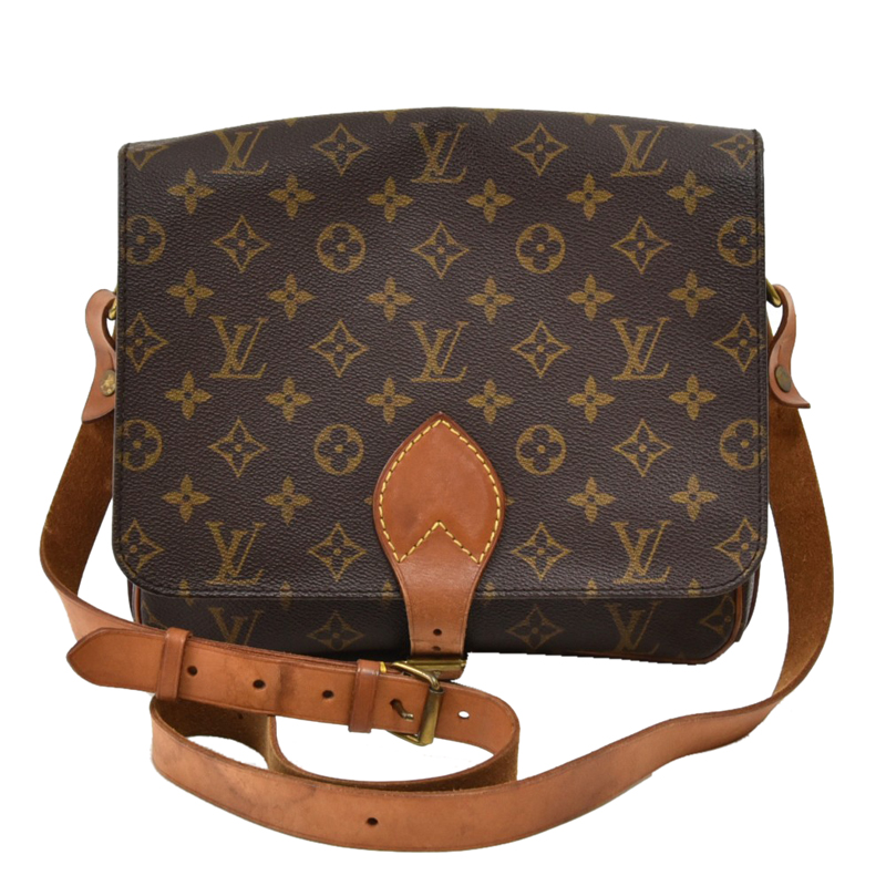 Pre-Owned Louis Vuitton Monogram Canvas Cartouchiere Gm Bag In Brown | ModeSens