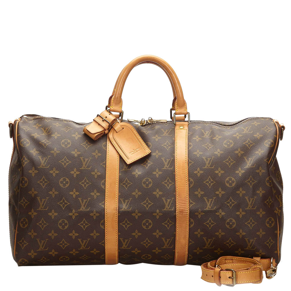 Pre Owned Louis Vuitton Monogram Canvas Keepall Bandouliere 50 Bag