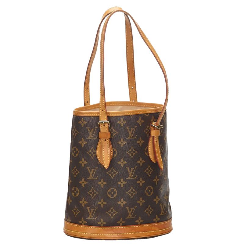 

Louis Vuitton Monogram Canvas Petit Bucket Bag, Brown