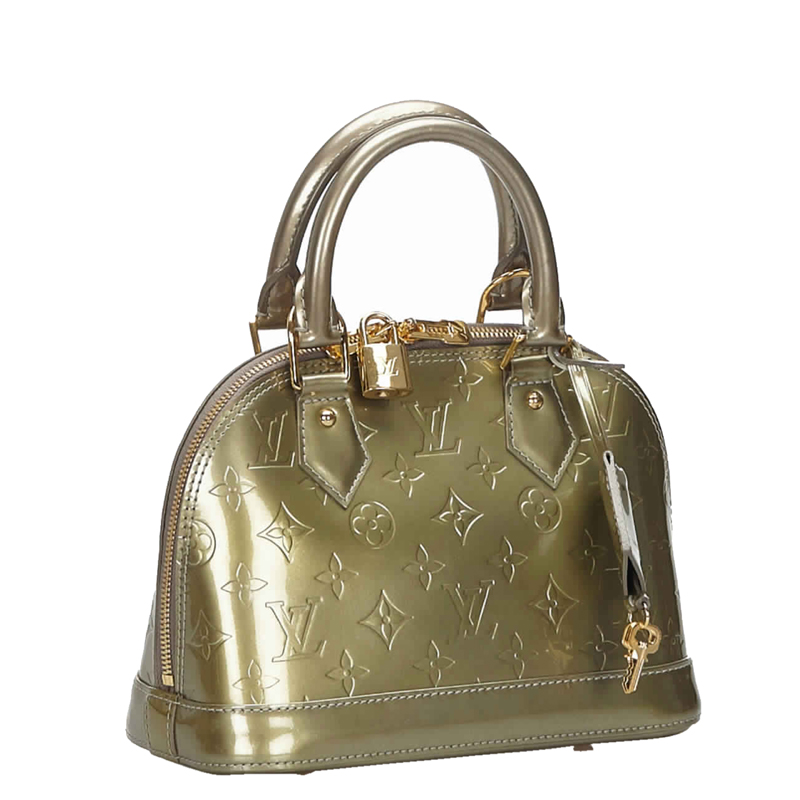 

Louis Vuitton Green Monogram Vernis Alma BB Bag