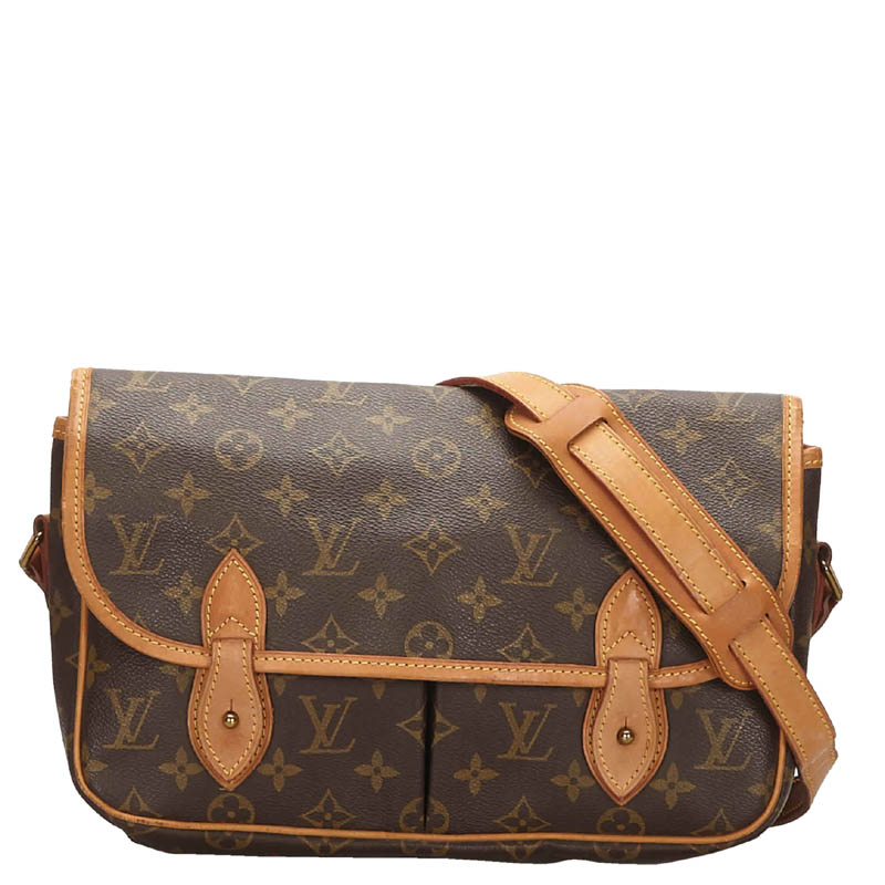 Pre-Owned Louis Vuitton Monogram Canvas Gibeciere Mm Bag In Brown | ModeSens