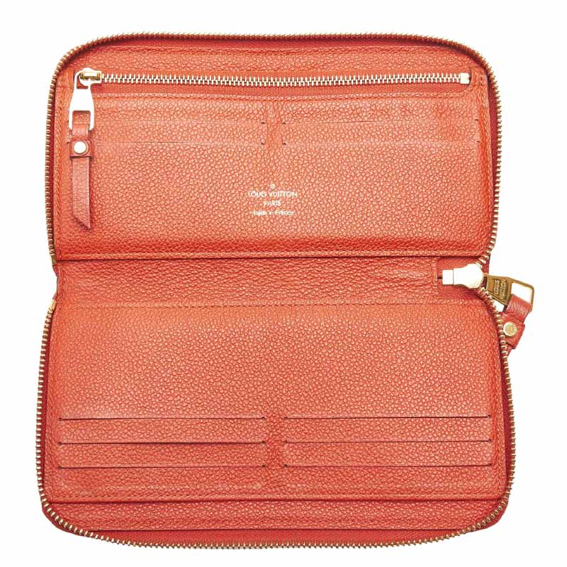 

Louis Vuitton Red Empreinte Leather Zippy Wallet