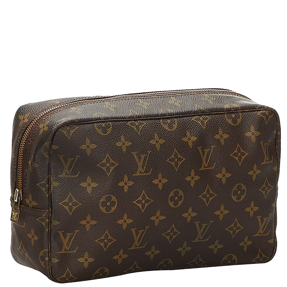 

Louis Vuitton Monogram Canvas Trousse Toilette 28 Pouch, Brown