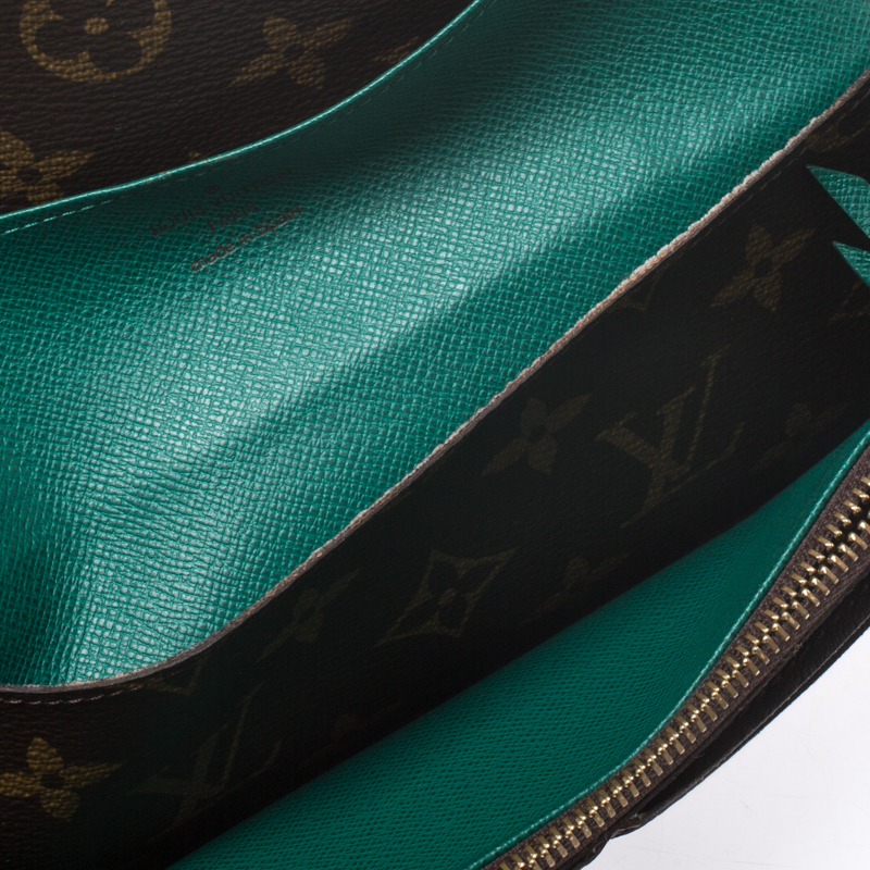 

Louis Vuitton Brown/Green Monogram Canvas Emilie Wallet
