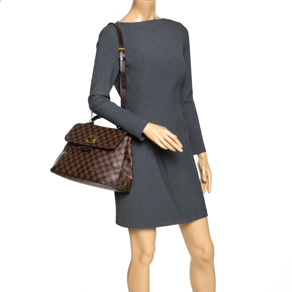 

Louis Vuitton Damier Ebene Canvas Bergamo MM Bag, Brown
