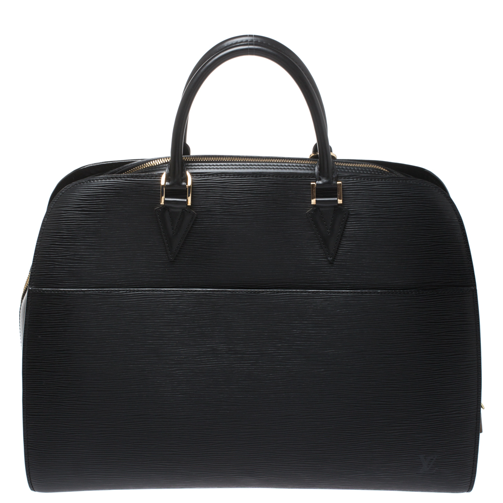 Pre Owned Louis Vuitton Black Epi Leather Sorbonne Bag 